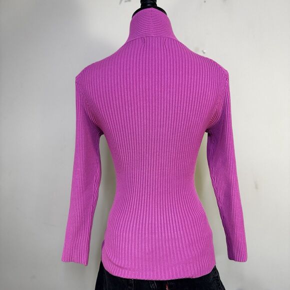 Vtg Cache Pink Ribbed Cutout Knit Long Sleeve Top Indie Glam Fairy Girlcore 90s - Picture 4 of 6
